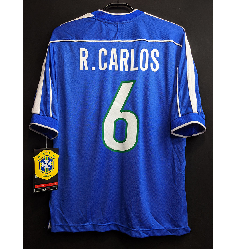 1998 Brazil Retro Away Kit Soccer Jersey R. CARLOS #6